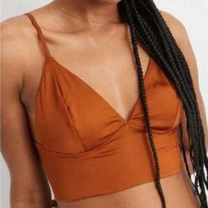 Aerie Rust Smocked Bralette Crop Top | Adjustable Straps | Boho | Size Large